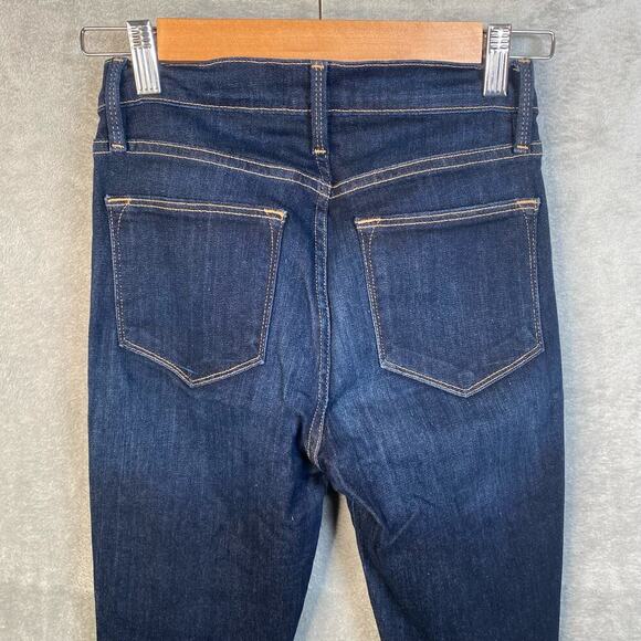 Frame Denim Jeans Women Size 25 Le High Skinny Crop Dark Blue Denim Stretch - Picture 5 of 14